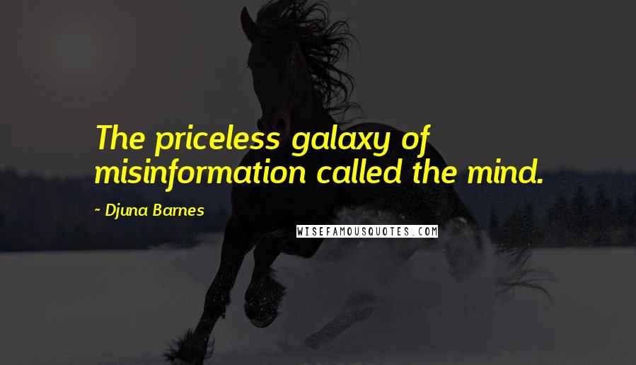 Djuna Barnes Quotes: The priceless galaxy of misinformation called the mind.