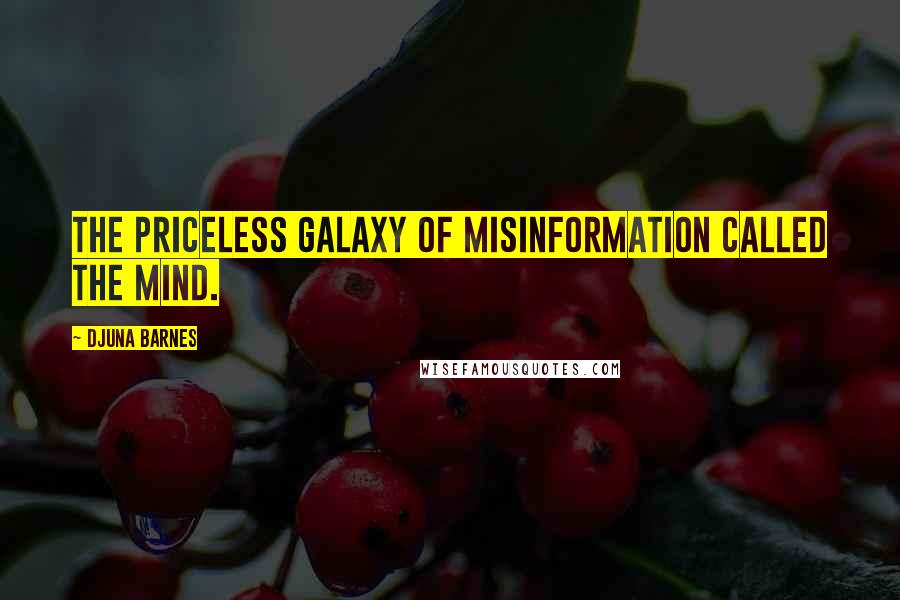 Djuna Barnes Quotes: The priceless galaxy of misinformation called the mind.