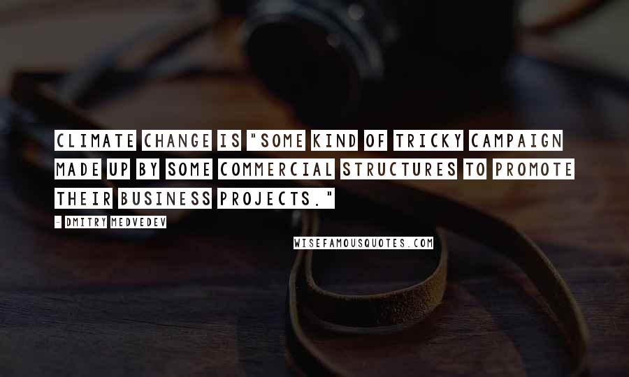 Dmitry Medvedev Quotes: Climate change is "some kind of tricky campaign made up by some commercial structures to promote their business projects."