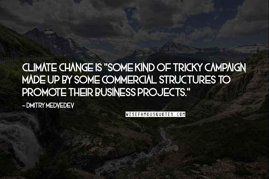 Dmitry Medvedev Quotes: Climate change is "some kind of tricky campaign made up by some commercial structures to promote their business projects."