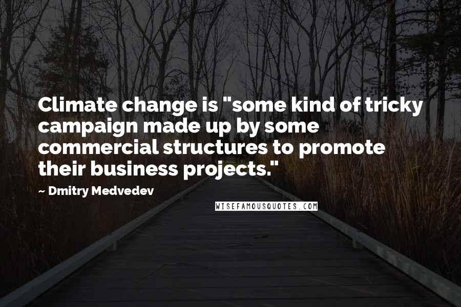 Dmitry Medvedev Quotes: Climate change is "some kind of tricky campaign made up by some commercial structures to promote their business projects."