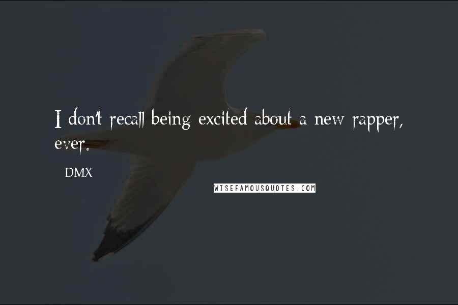 DMX Quotes: I don't recall being excited about a new rapper, ever.