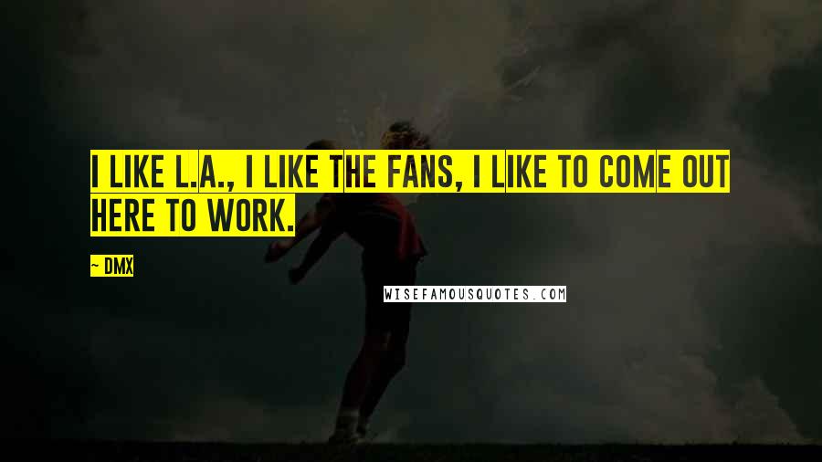 DMX Quotes: I like L.A., I like the fans, I like to come out here to work.