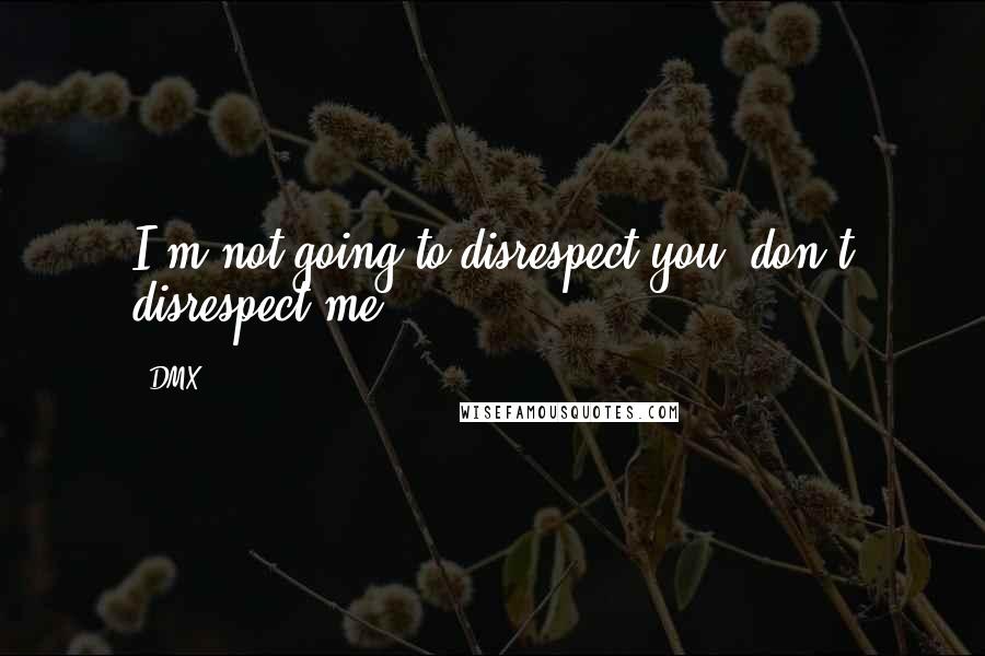 DMX Quotes: I'm not going to disrespect you, don't disrespect me.