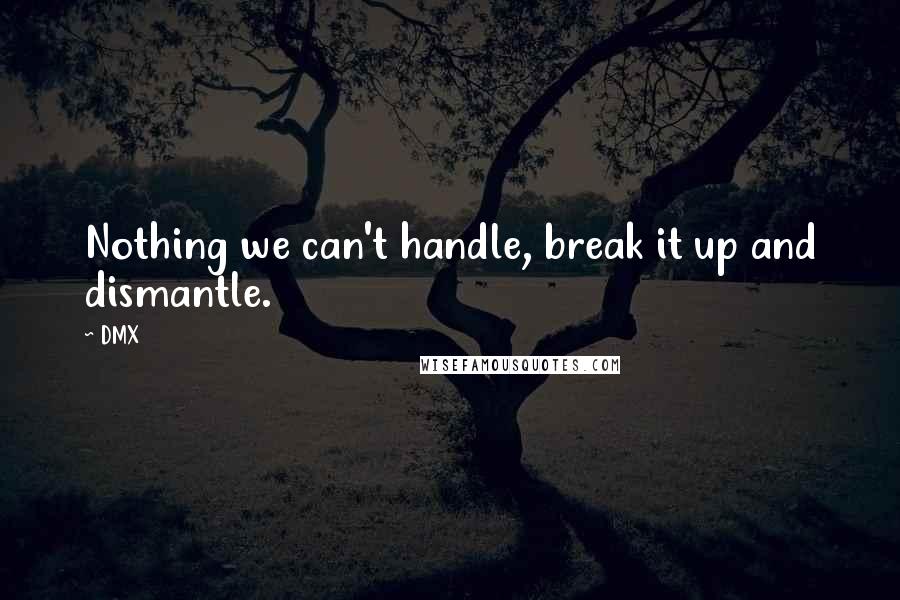 DMX Quotes: Nothing we can't handle, break it up and dismantle.