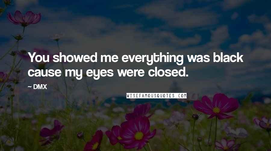 DMX Quotes: You showed me everything was black cause my eyes were closed.