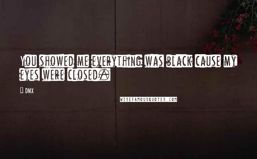 DMX Quotes: You showed me everything was black cause my eyes were closed.