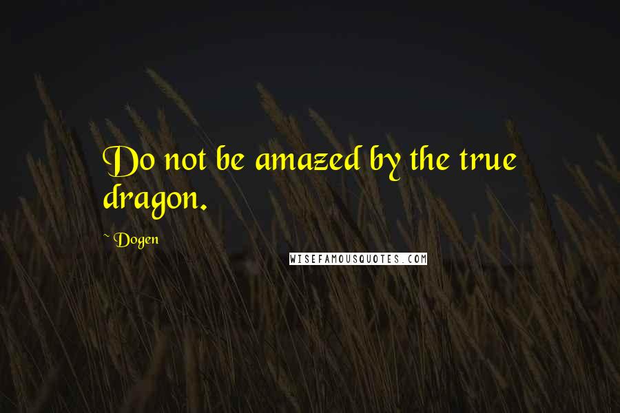 Dogen Quotes: Do not be amazed by the true dragon.