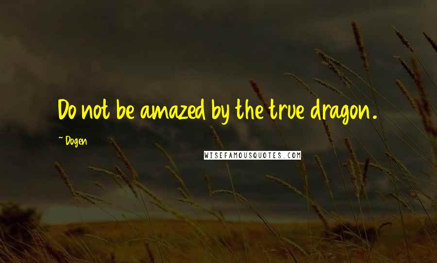 Dogen Quotes: Do not be amazed by the true dragon.