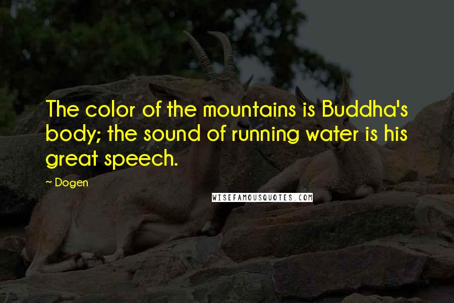 Dogen Quotes: The color of the mountains is Buddha's body; the sound of running water is his great speech.