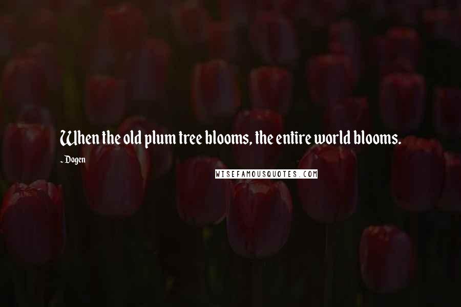 Dogen Quotes: When the old plum tree blooms, the entire world blooms.