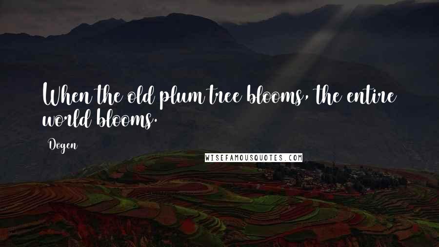 Dogen Quotes: When the old plum tree blooms, the entire world blooms.