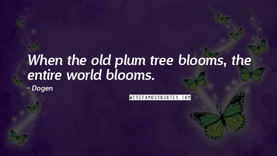 Dogen Quotes: When the old plum tree blooms, the entire world blooms.