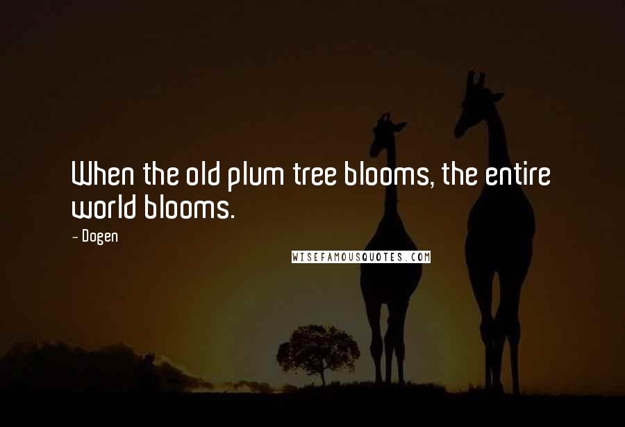 Dogen Quotes: When the old plum tree blooms, the entire world blooms.