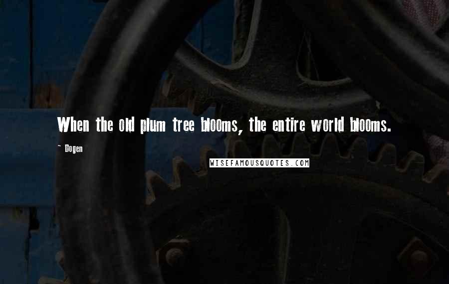 Dogen Quotes: When the old plum tree blooms, the entire world blooms.