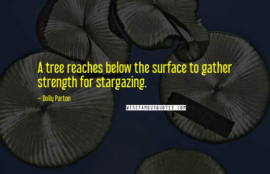 Dolly Parton Quotes: A tree reaches below the surface to gather strength for stargazing.