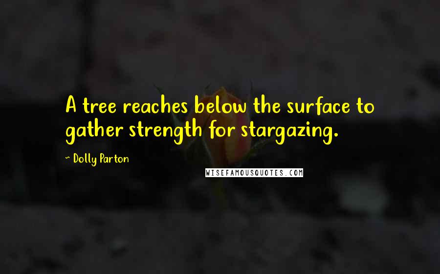 Dolly Parton Quotes: A tree reaches below the surface to gather strength for stargazing.