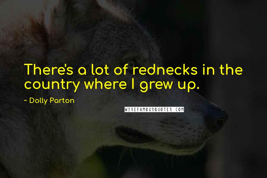 Dolly Parton Quotes: There's a lot of rednecks in the country where I grew up.