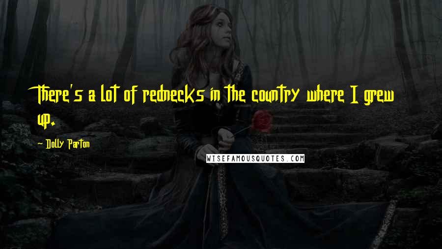 Dolly Parton Quotes: There's a lot of rednecks in the country where I grew up.