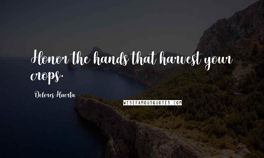 Dolores Huerta Quotes: Honor the hands that harvest your crops.