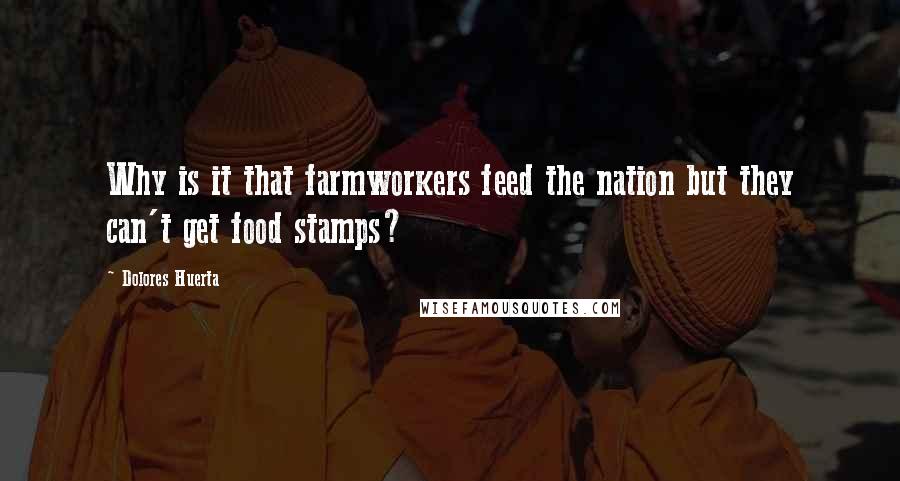 Dolores Huerta Quotes: Why is it that farmworkers feed the nation but they can't get food stamps?