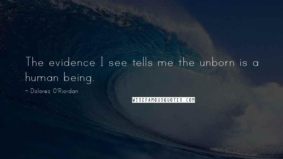 Dolores O'Riordan Quotes: The evidence I see tells me the unborn is a human being.