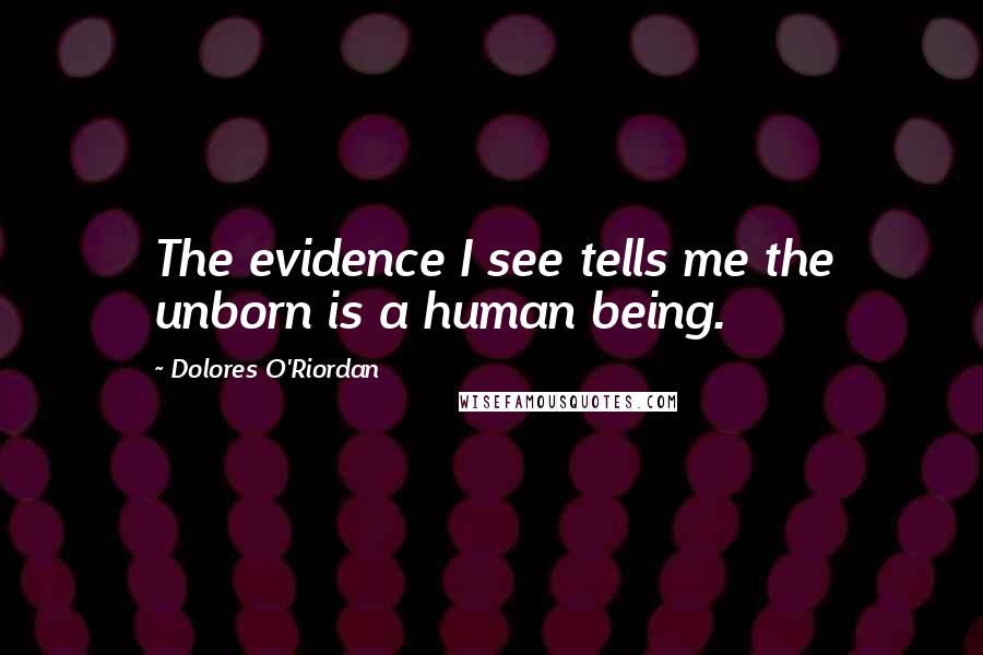 Dolores O'Riordan Quotes: The evidence I see tells me the unborn is a human being.