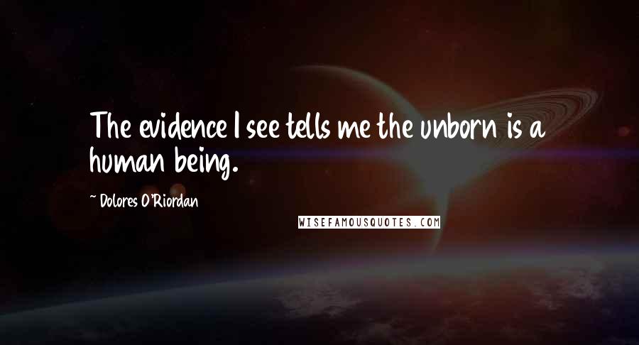 Dolores O'Riordan Quotes: The evidence I see tells me the unborn is a human being.