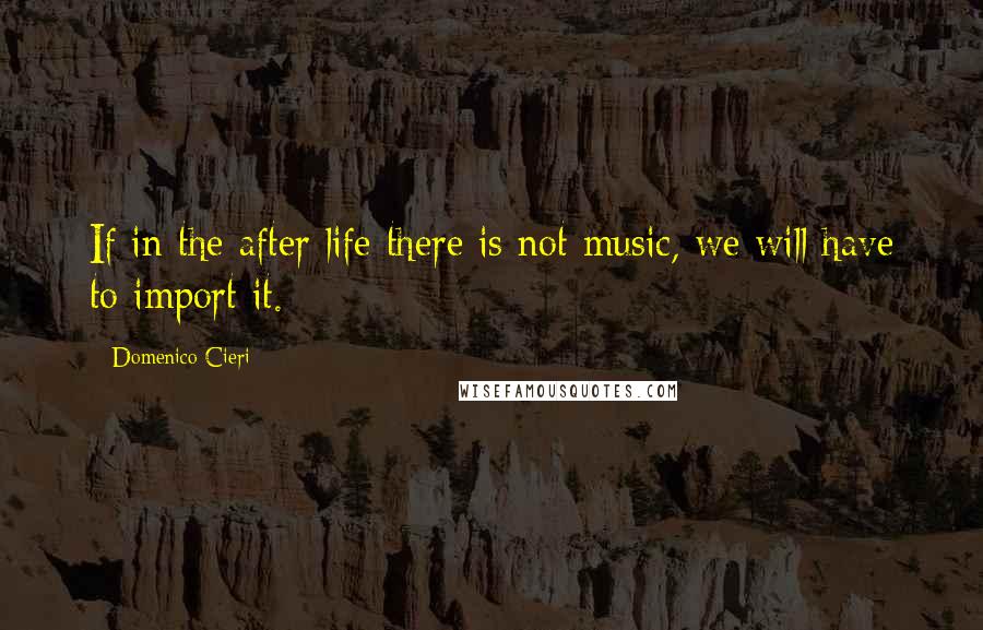 Domenico Cieri Quotes: If in the after life there is not music, we will have to import it.