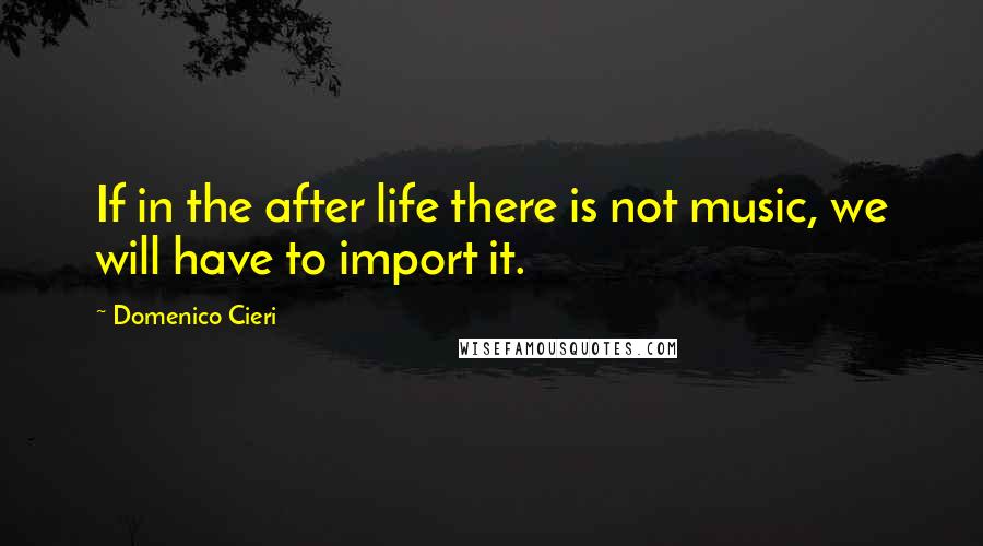 Domenico Cieri Quotes: If in the after life there is not music, we will have to import it.