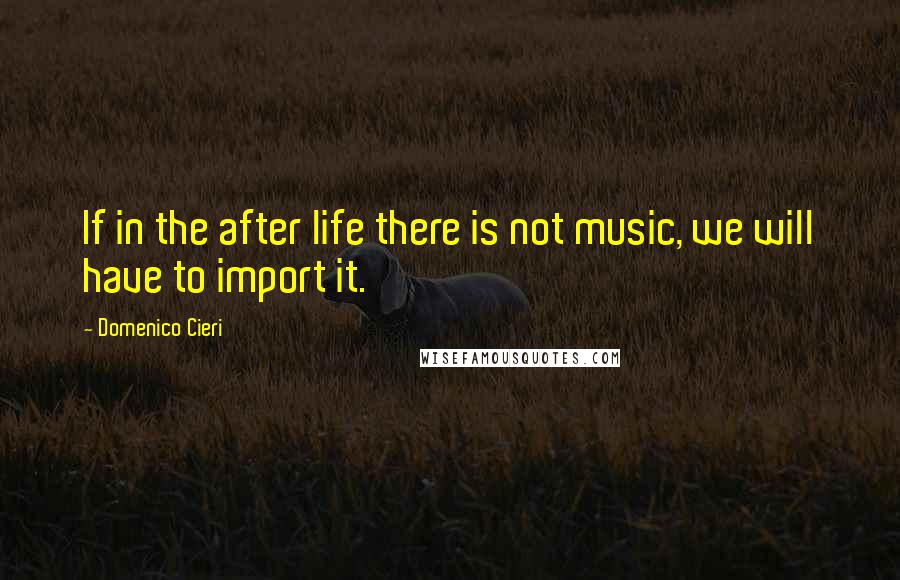 Domenico Cieri Quotes: If in the after life there is not music, we will have to import it.