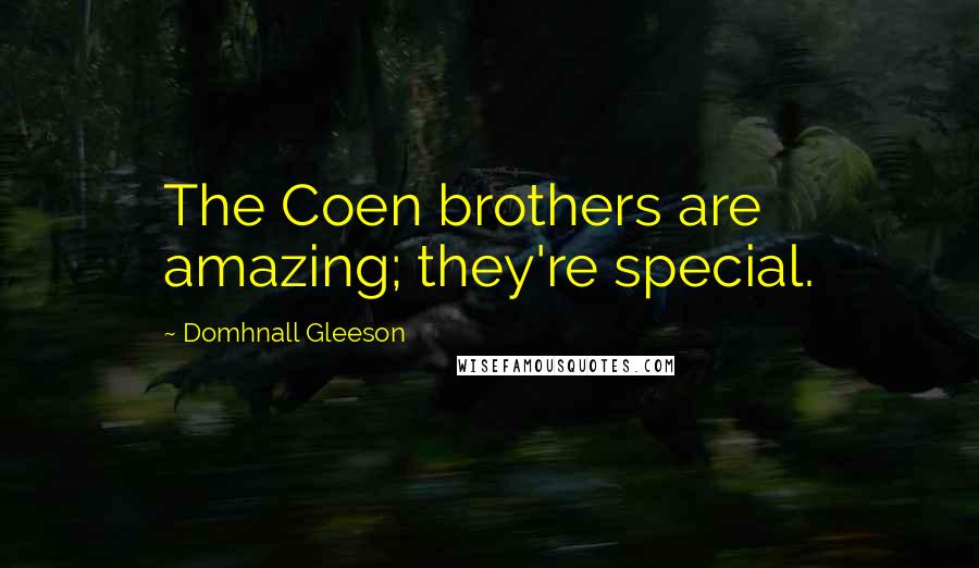 Domhnall Gleeson Quotes: The Coen brothers are amazing; they're special.