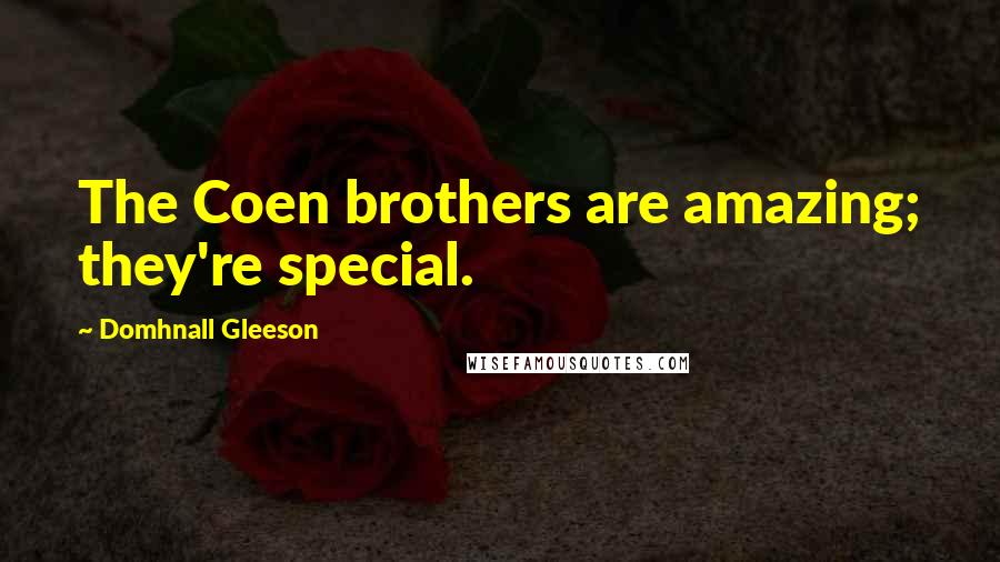 Domhnall Gleeson Quotes: The Coen brothers are amazing; they're special.