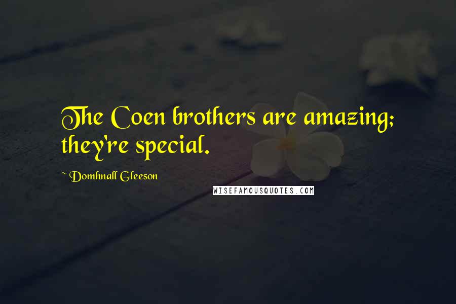 Domhnall Gleeson Quotes: The Coen brothers are amazing; they're special.