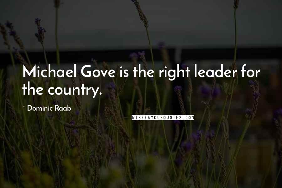 Dominic Raab Quotes: Michael Gove is the right leader for the country.