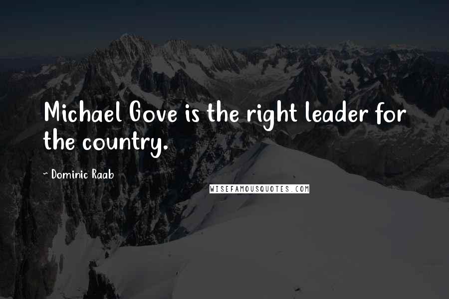 Dominic Raab Quotes: Michael Gove is the right leader for the country.