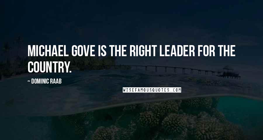 Dominic Raab Quotes: Michael Gove is the right leader for the country.