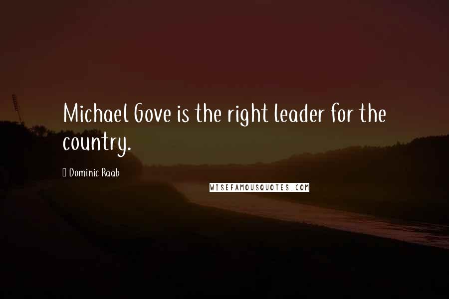 Dominic Raab Quotes: Michael Gove is the right leader for the country.