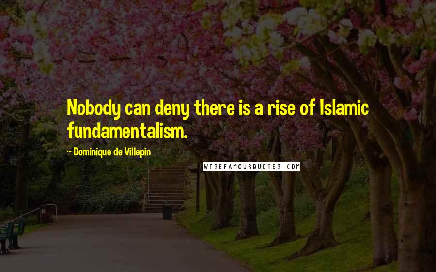 Dominique De Villepin Quotes: Nobody can deny there is a rise of Islamic fundamentalism.