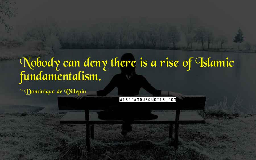 Dominique De Villepin Quotes: Nobody can deny there is a rise of Islamic fundamentalism.