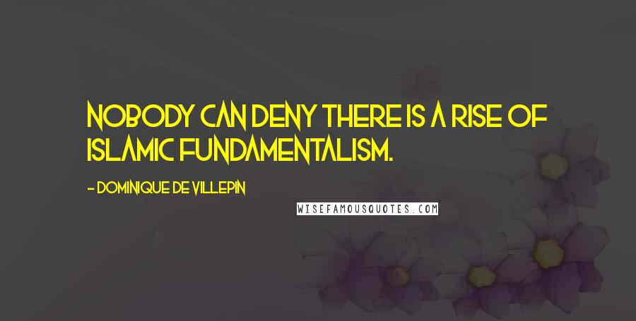 Dominique De Villepin Quotes: Nobody can deny there is a rise of Islamic fundamentalism.