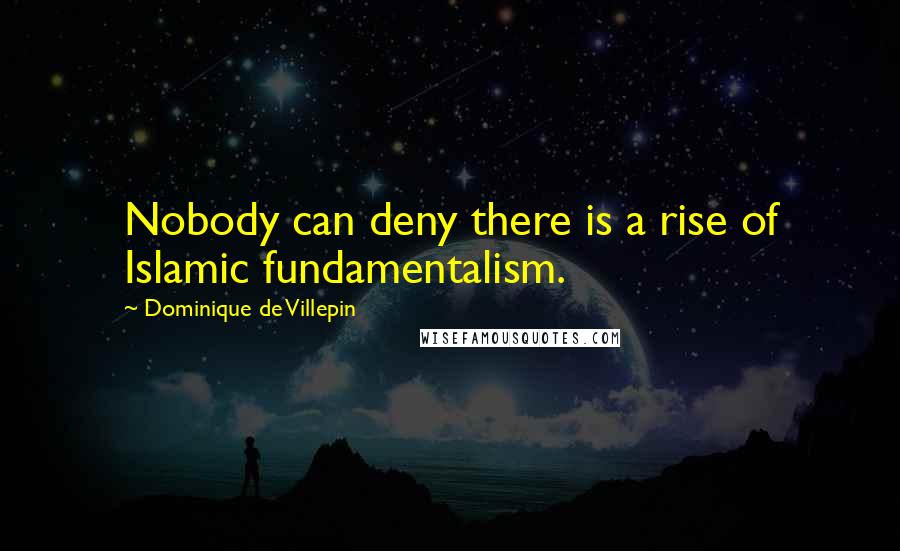 Dominique De Villepin Quotes: Nobody can deny there is a rise of Islamic fundamentalism.
