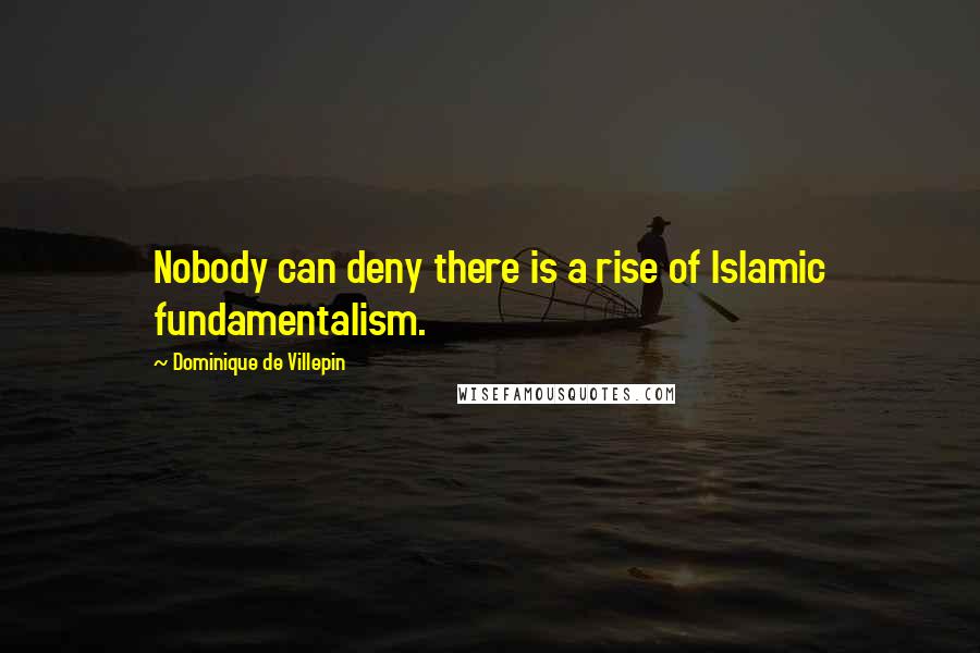 Dominique De Villepin Quotes: Nobody can deny there is a rise of Islamic fundamentalism.