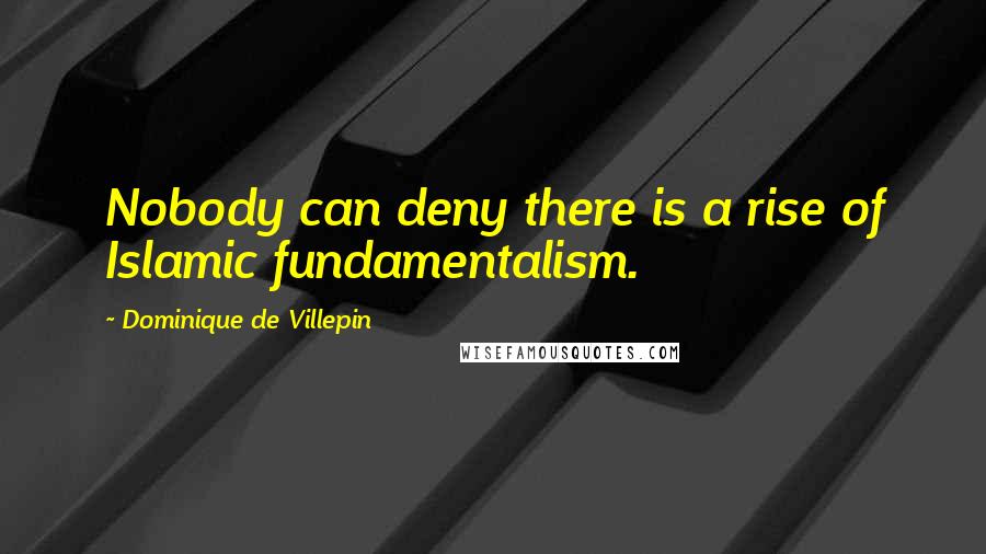 Dominique De Villepin Quotes: Nobody can deny there is a rise of Islamic fundamentalism.