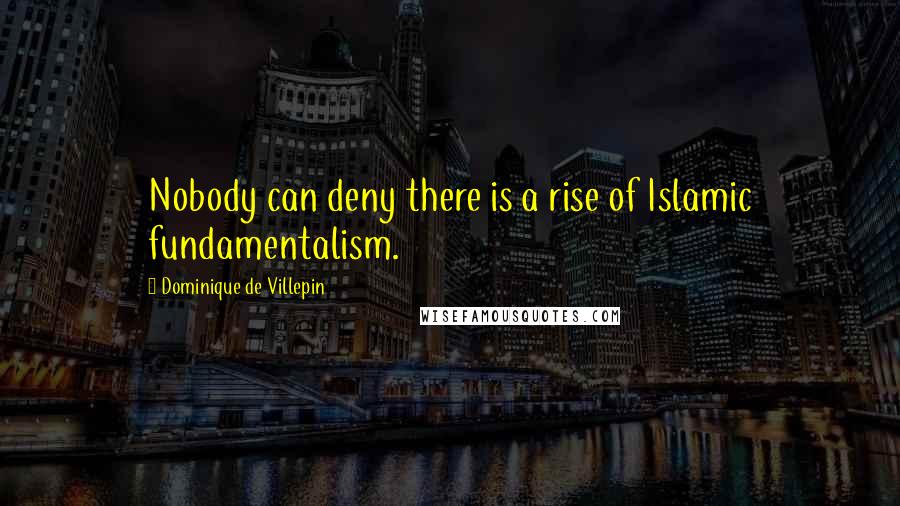 Dominique De Villepin Quotes: Nobody can deny there is a rise of Islamic fundamentalism.