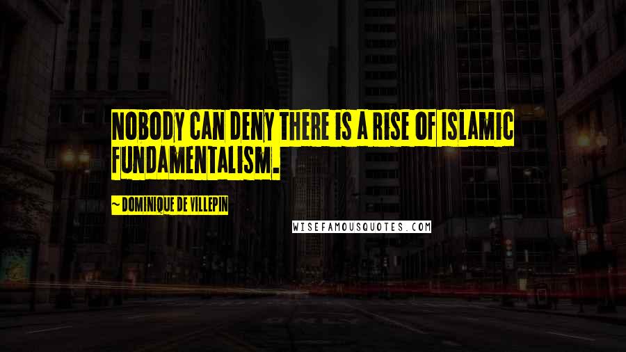 Dominique De Villepin Quotes: Nobody can deny there is a rise of Islamic fundamentalism.