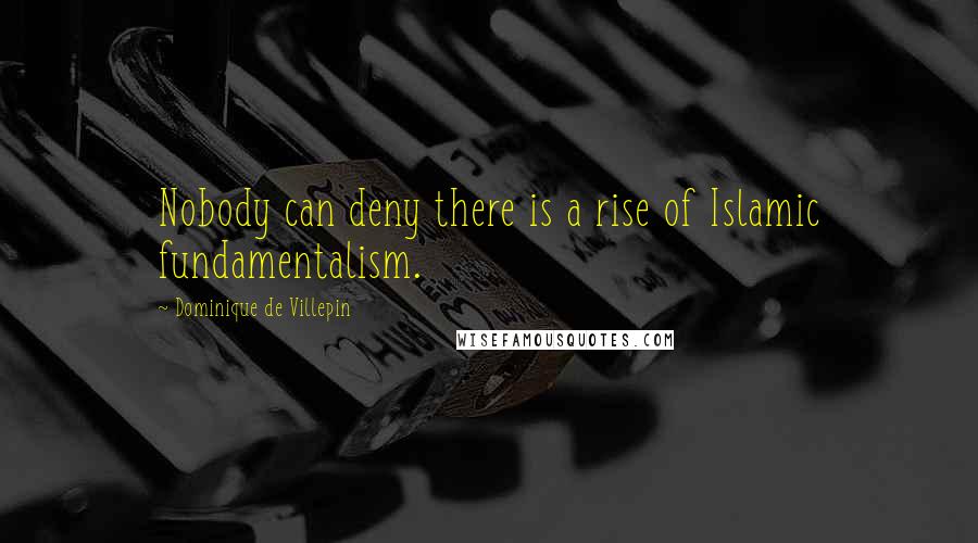 Dominique De Villepin Quotes: Nobody can deny there is a rise of Islamic fundamentalism.