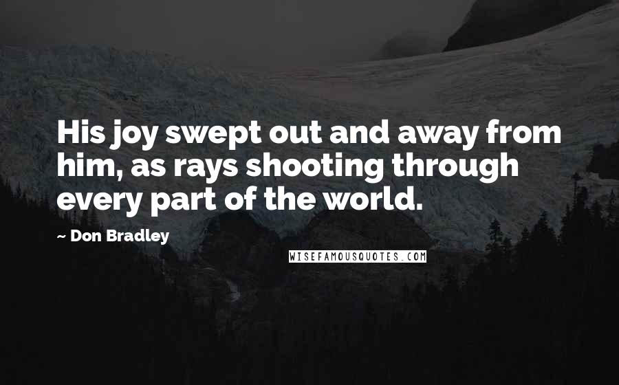 Don Bradley Quotes: His joy swept out and away from him, as rays shooting through every part of the world.