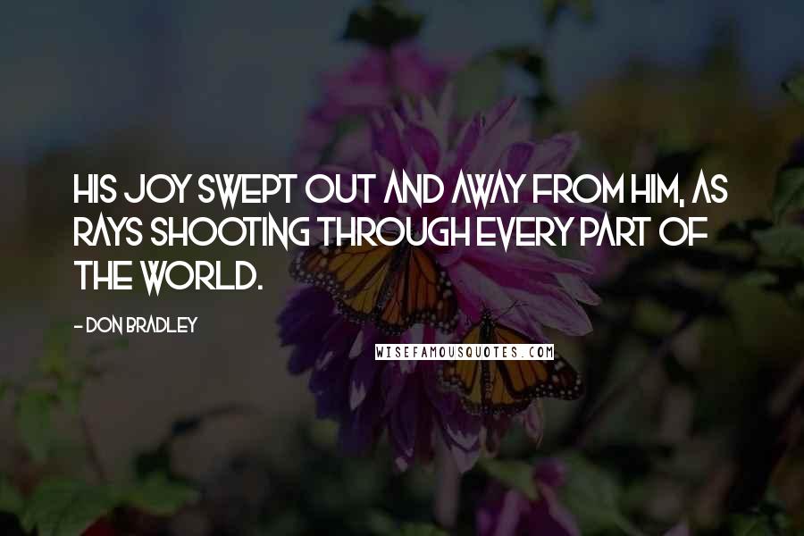 Don Bradley Quotes: His joy swept out and away from him, as rays shooting through every part of the world.
