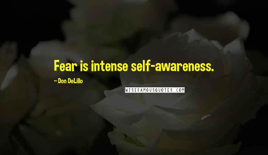 Don DeLillo Quotes: Fear is intense self-awareness.